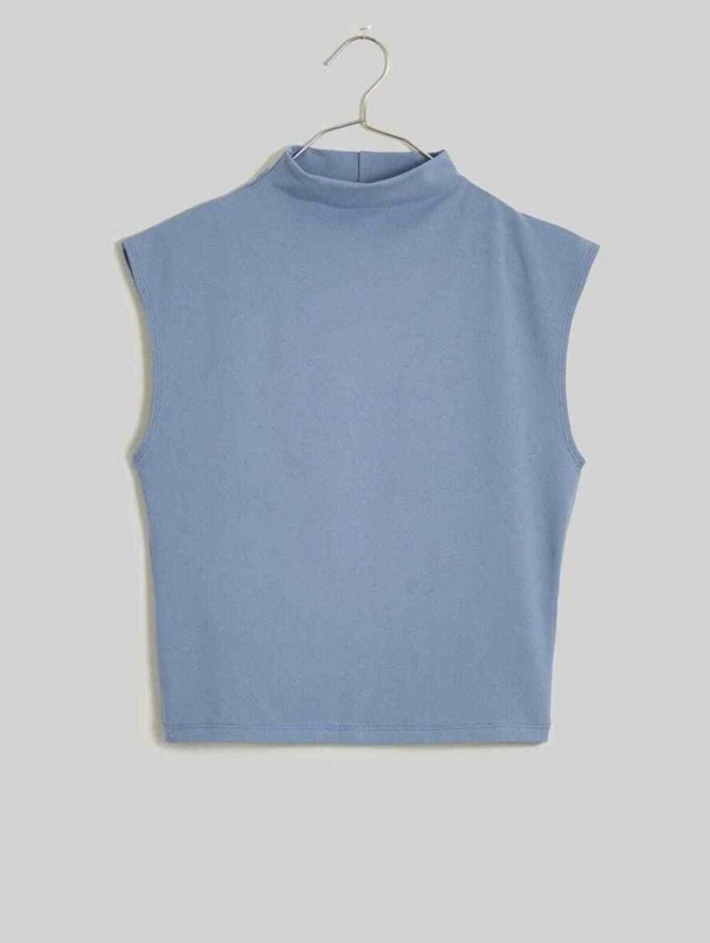 madewell powder blue mock neck tank